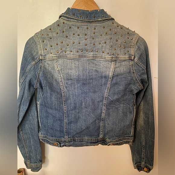 Zara Basic Spiky Studded Jean Jacket - New Without Tags - Picture 5 of 6